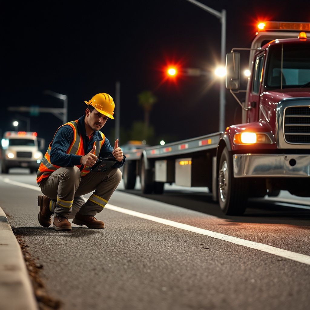 A Snappy Towing technician in uniform smiling confidently next to a modern tow truck with Rocklin, California, suburban homes in the background.
